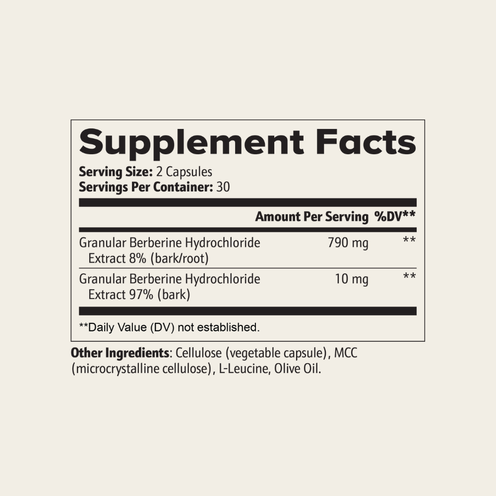 Berberine Supplement Facts