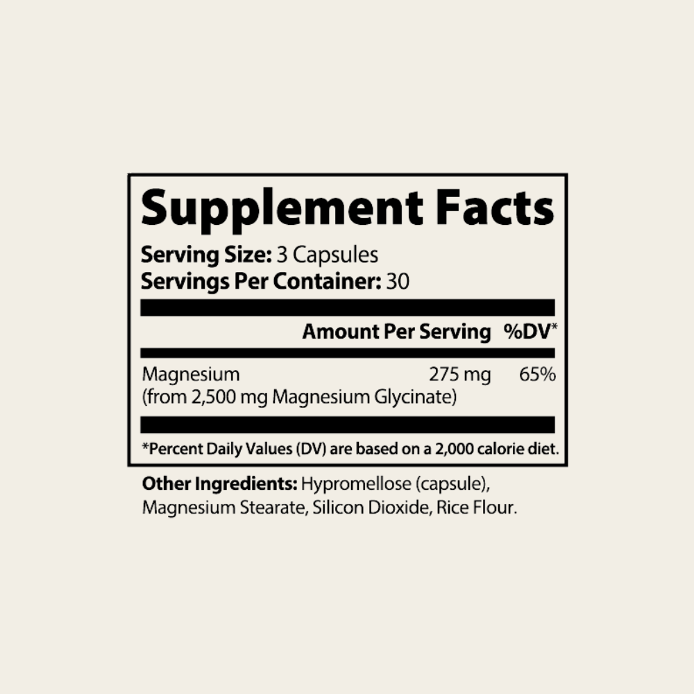 Magnesium Glycinate Supplement Facts